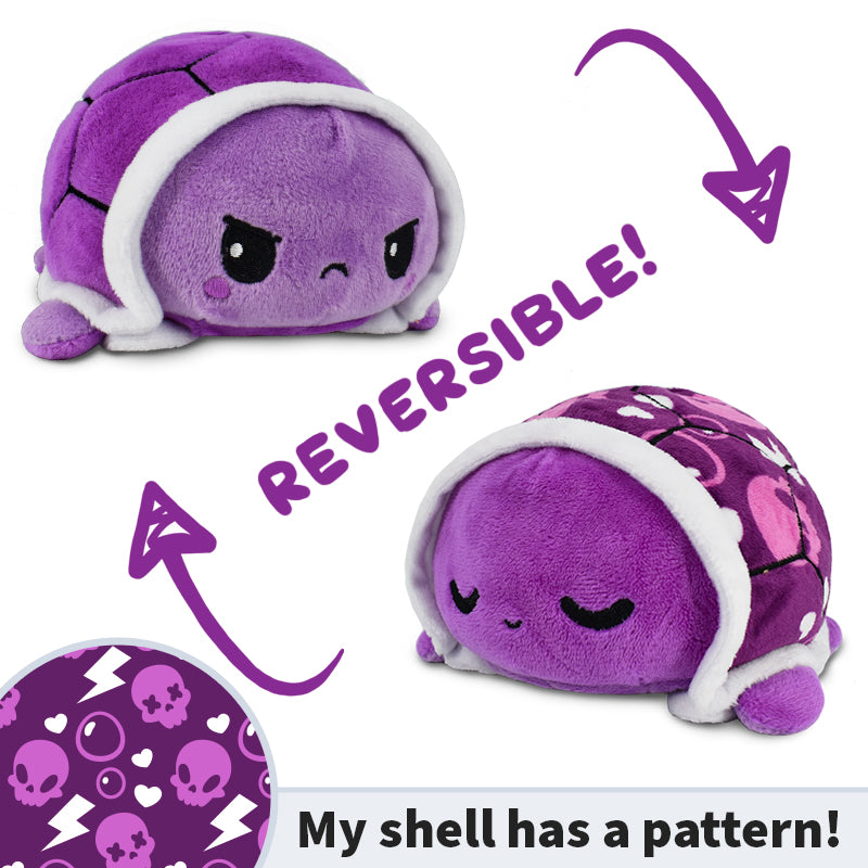 A purple TeeTurtle Reversible Turtle Plushie (Punk Shell) branded by TeeTurtle.