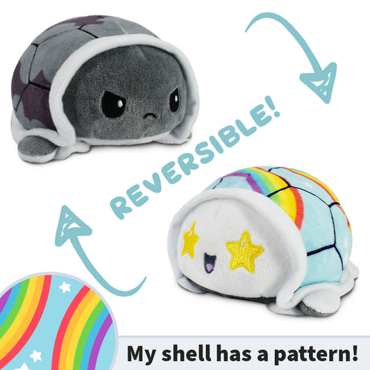My TeeTurtle shell has a reversible TeeTurtle Reversible Turtle Plushie (Storm Clouds Shell + Rainbows Shell).