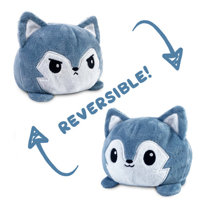 Two TeeTurtle Reversible Wolf Plushie (Gray), perfect for creating mood in any setting.