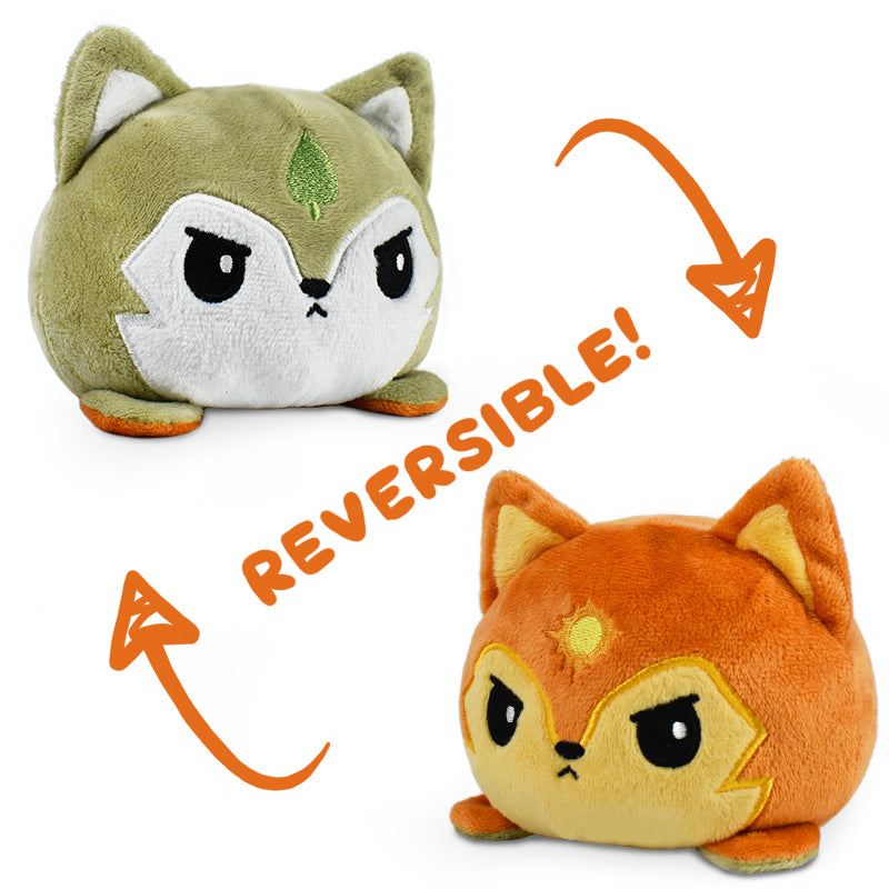 Two TeeTurtle Reversible Wolf Plushies (Spring + Summer) from TeeTurtle.
