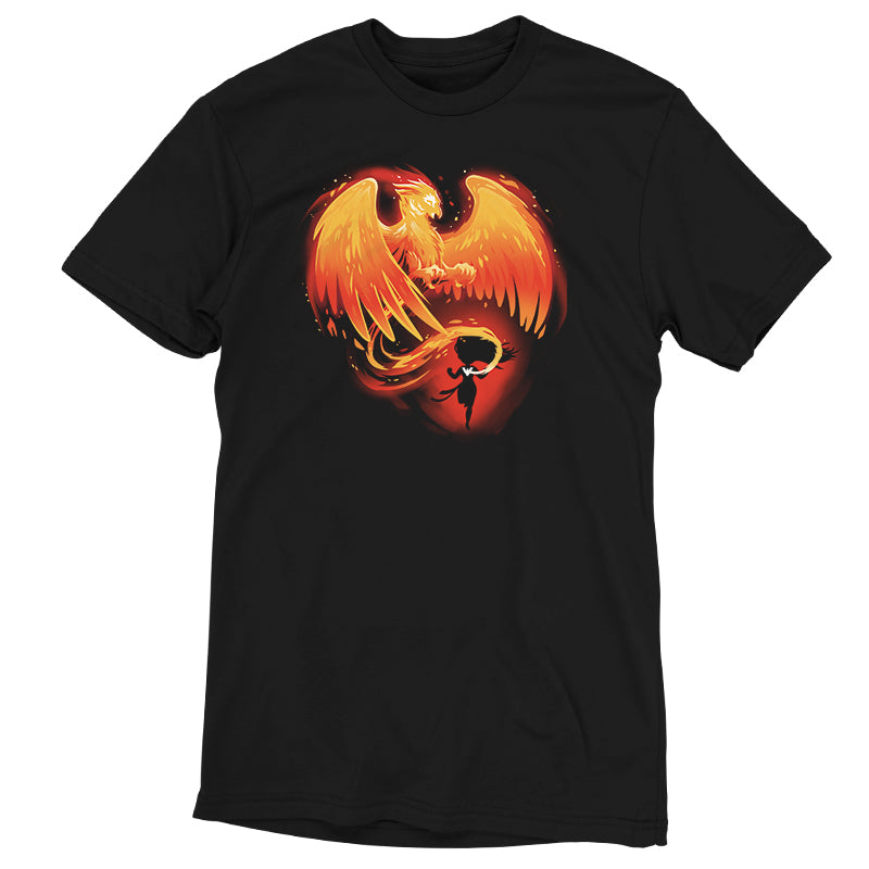 A licensed Rise of the Phoenix t-shirt featuring a phoenix image from Marvel - Deadpool/X-Men.