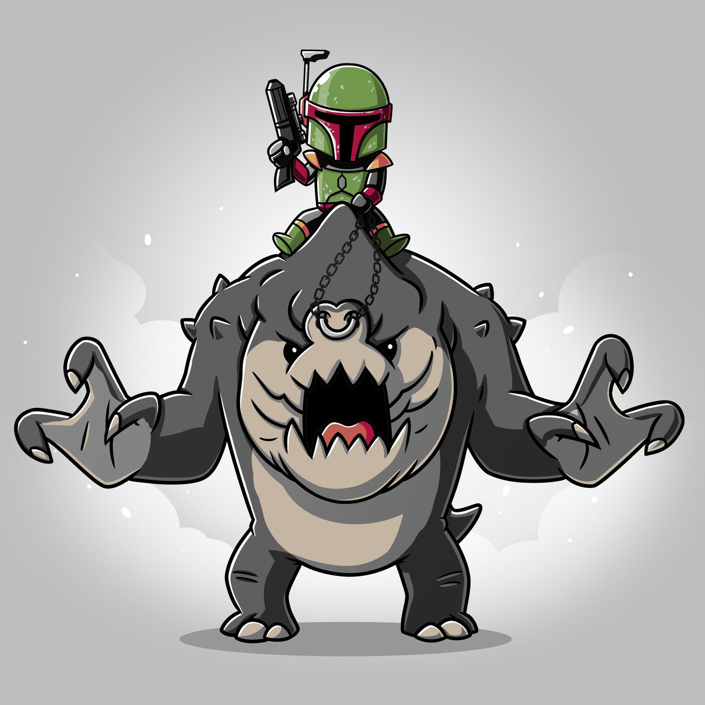 Dawn of the officially licensed Boba Fett's Rancor on the back of a monster.