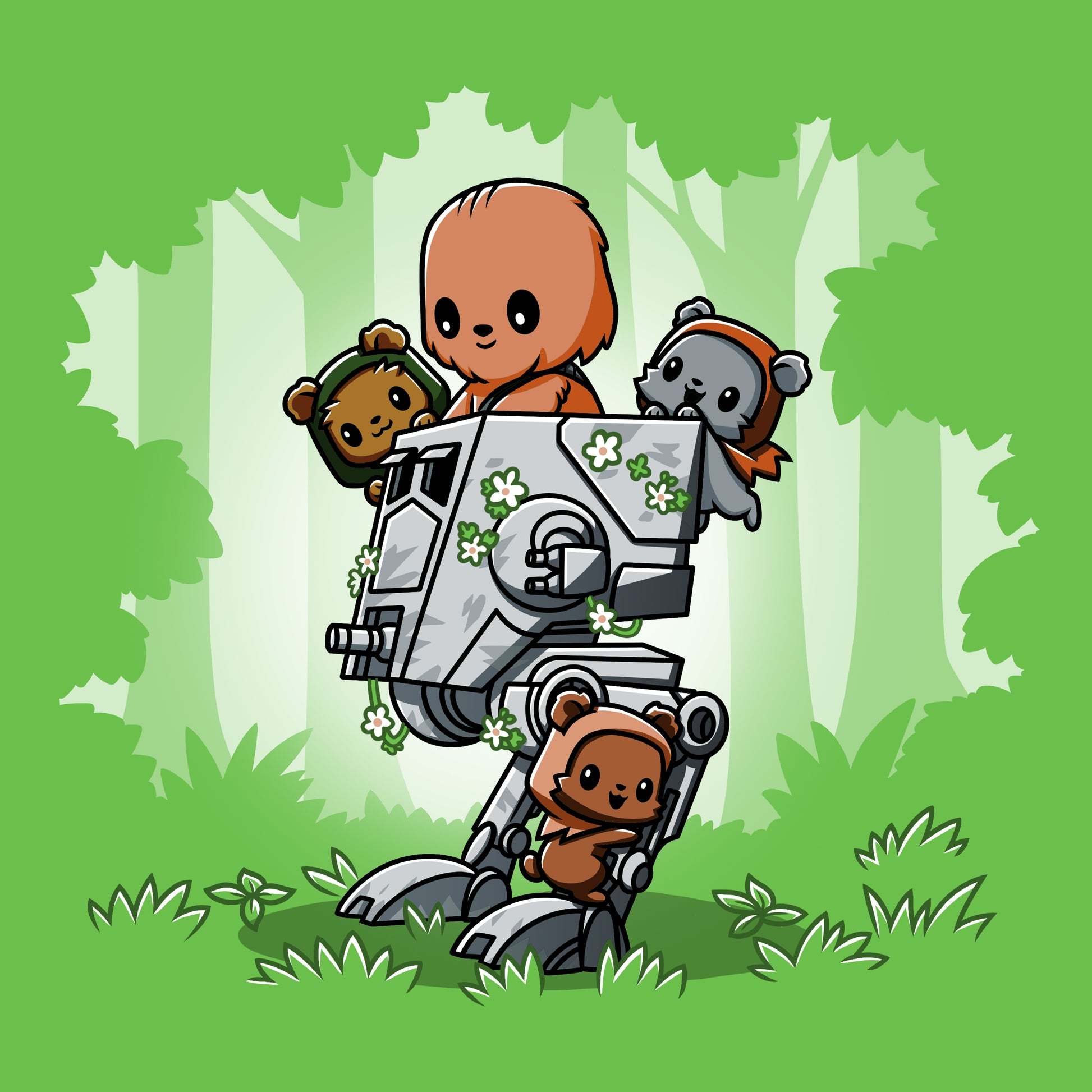 A Chewie's Playground unisex tee featuring a walker with teddy bears. (Brand Name: Star Wars)