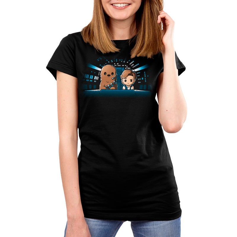 Star Wars Co-Pilot (Han and Chewie) Women's T-Shirt made of Super Soft Ringspun Cotton and officially licensed.