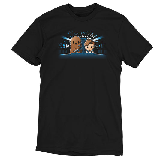 Officially Licensed Star Wars Co-Pilot (Han and Chewie) T-shirt.