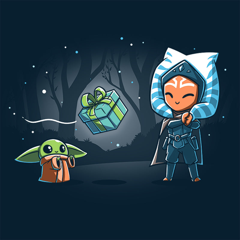 A Force Gifting Star Wars t-shirt featuring a baby Yoda.