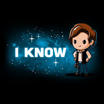 A cartoon character in a galaxy far, far away saying "I Know (Galaxy)," à la Han Solo from Star Wars.