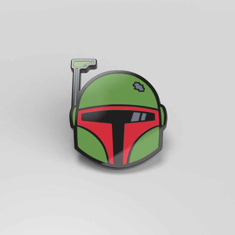 Officially licensed Star Wars Boba Fett Helmet Pin featuring Boba Fett, the renowned bounty hunter from a galaxy far, far away.