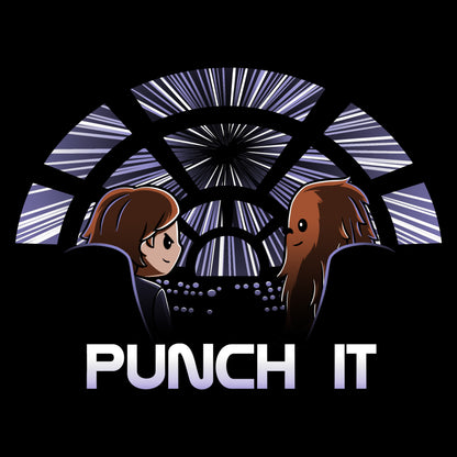 A officially licensed Star Wars t-shirt with the words "Punch It" on it.