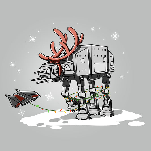 A Star Wars Reindeer AT-AT T-shirt featuring a reindeer on it.