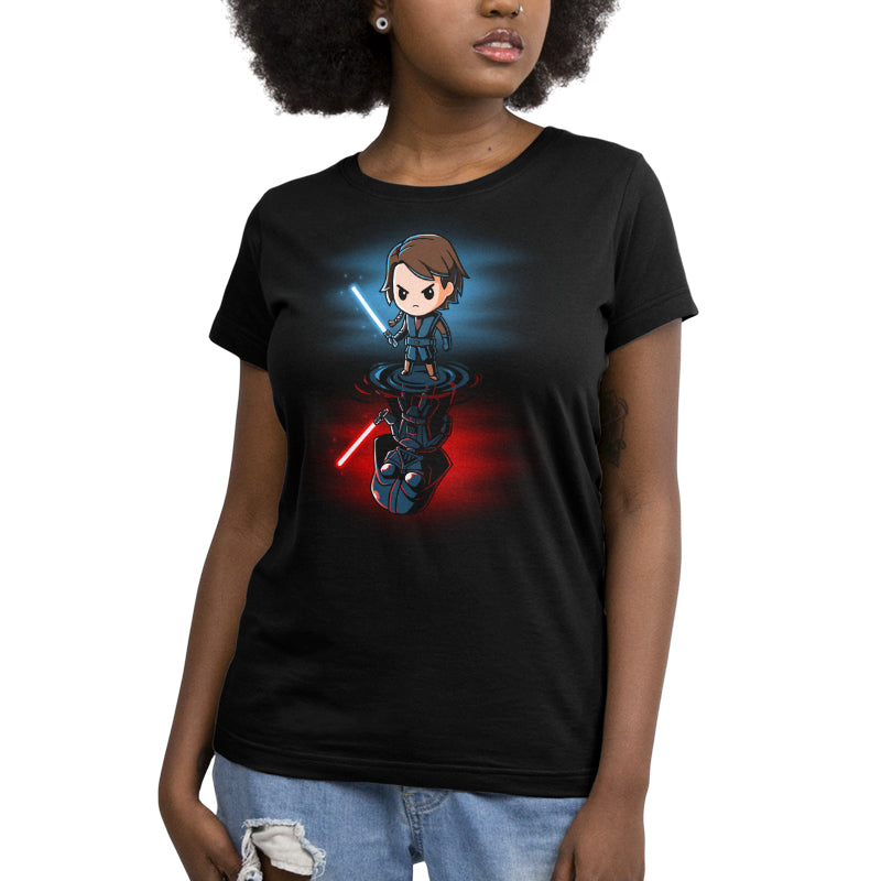 A women's officially licensed Star Wars t-shirt featuring Anakin's Reflection from the Force.