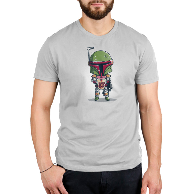 Officially Licensed Star Wars Boba Fett's Boba Tea men's t-shirt.