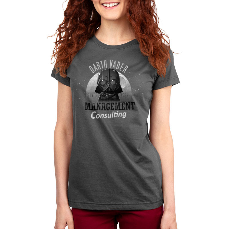 The Star Wars Darth Vader Management Consulting is a licensed women's t-shirt.