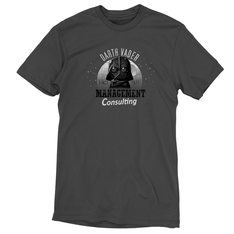 Officially licensed Star Wars Darth Vader Management Consulting short sleeve t-shirt.