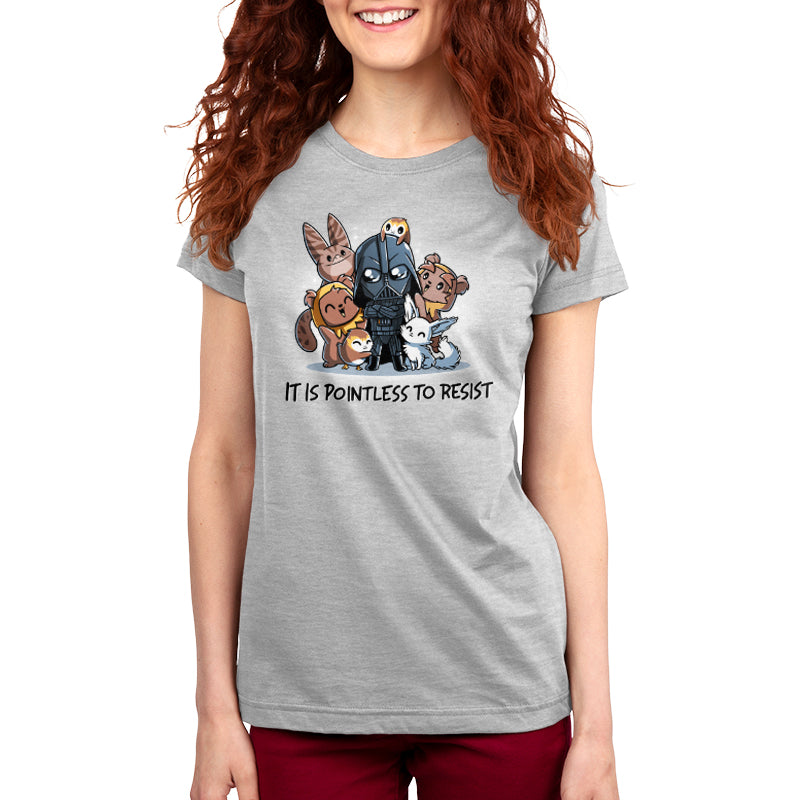 An It Is Pointless to Resist t-shirt made with super soft ringspun cotton by Star Wars.