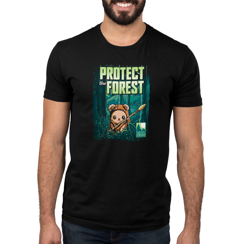 Officially licensed Star Wars Protect the Forest men's t-shirt.