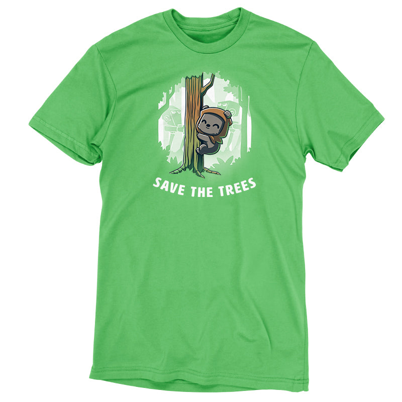 A officially licensed Star Wars t-shirt featuring Ewoks and the Save the Trees (Ewoks) message.