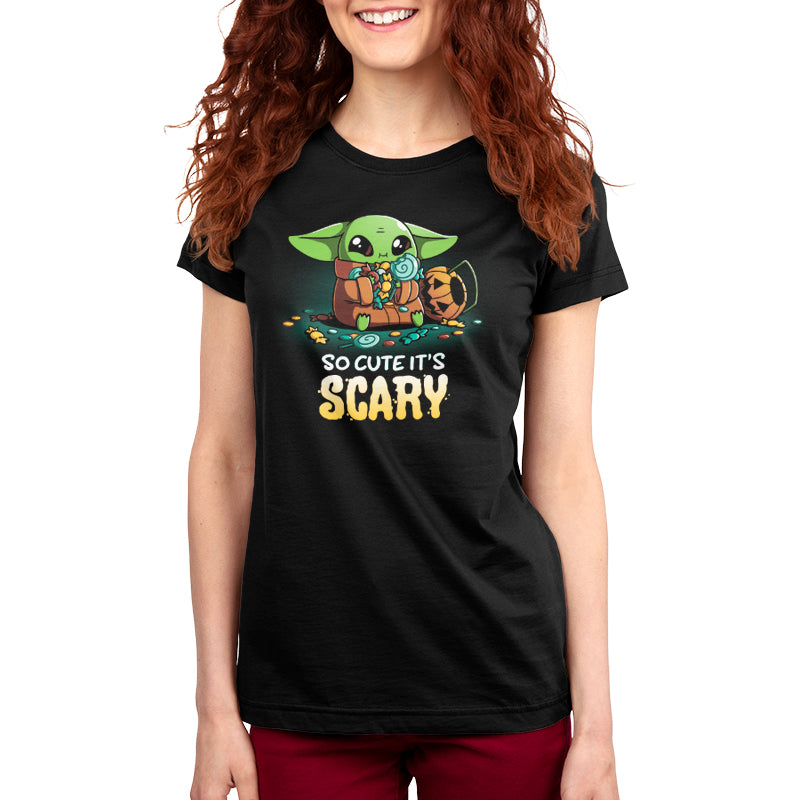 The So Cute It's Scary Star Wars t-shirt features a cute baby Yoda.