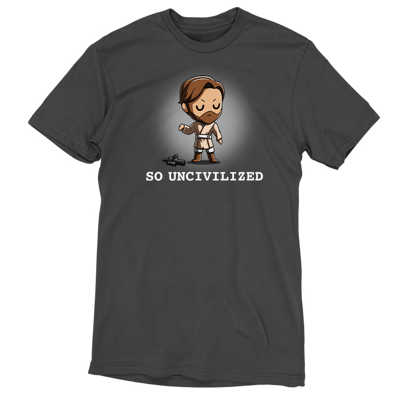 Licensed Star Wars t-shirt featuring Obi-Wan Kenobi, exuding a So Uncivilized vibe.