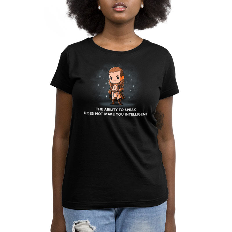 Officially licensed Star Wars "The Ability To Speak Does Not Make You Intelligent" t-shirt.