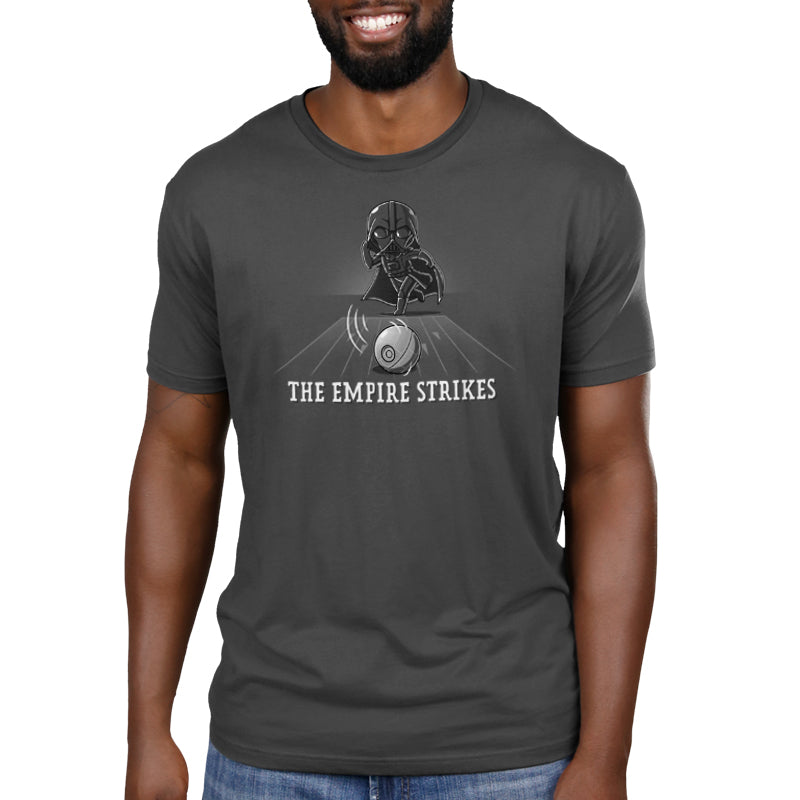 The officially licensed Star Wars Darth Vader men's t-shirt strikes The Empire Strikes.