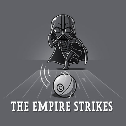 A Star Wars T-shirt featuring The Empire Strikes Sith Lord rolling a bowling ball.
