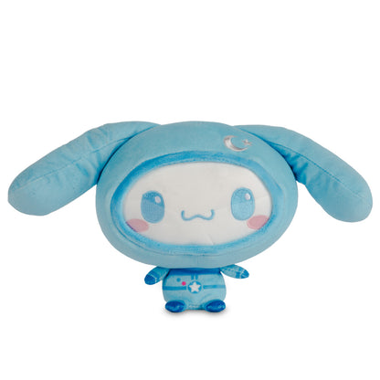 Sanrio-Space-Cloudheads-Site-Comp-Cinnamoroll-Front Cinnamoroll plush wearing a blue space-themed outfit and hood with long floppy ears and a small moon detail.