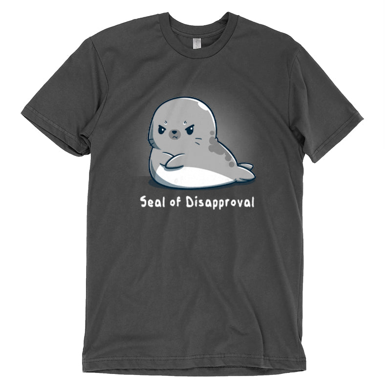 Charcoal gray unisex TeeTurtle t-shirt featuring the Seal of Disapproval.