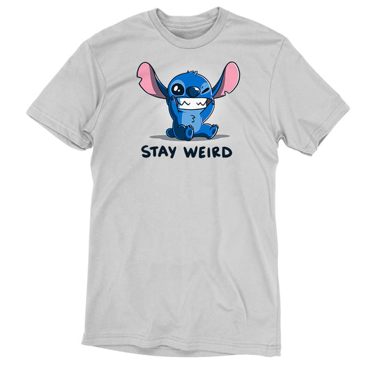 Officially licensed Disney Stay Weird Stitch t-shirt.