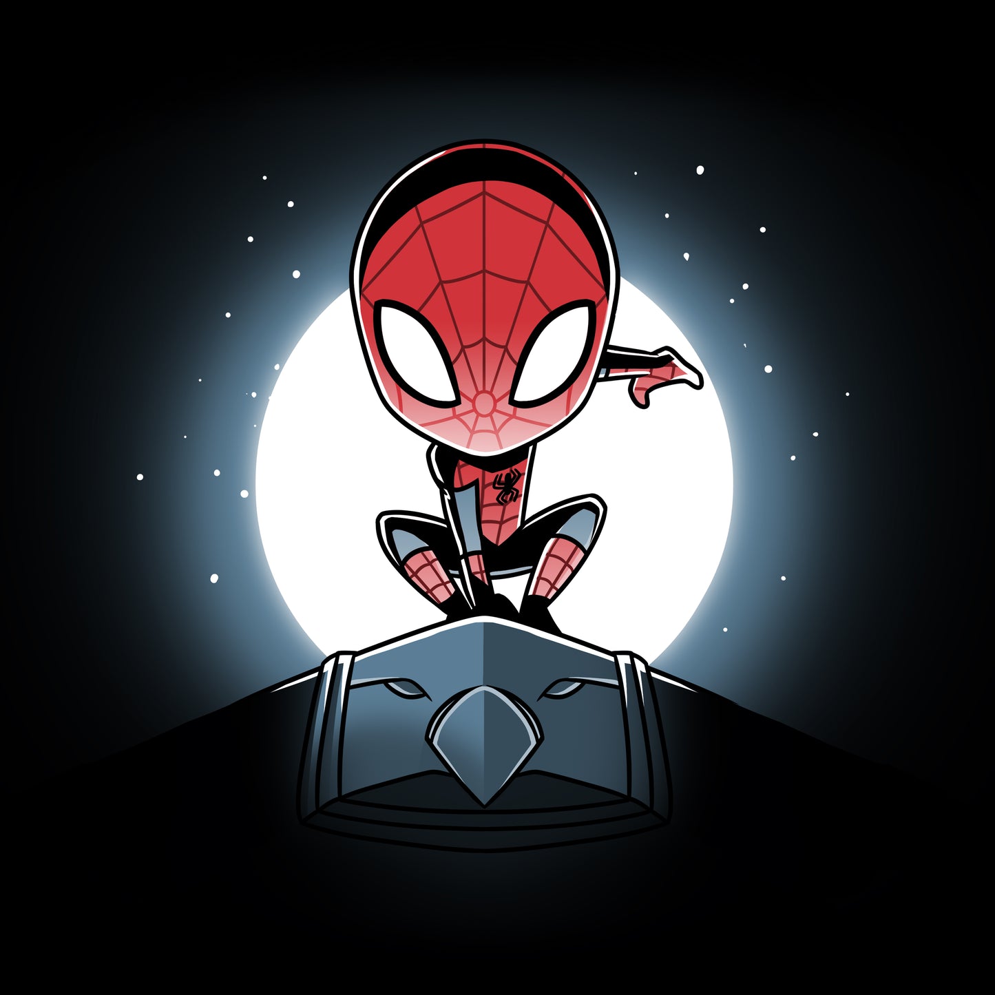 A Marvel Spider-Man Symbiote (Glow) sitting on top of a book.