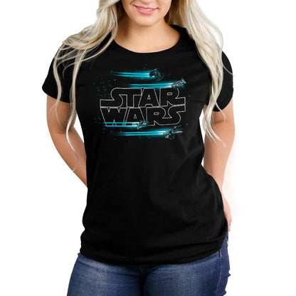 Officially licensed Star Wars Jump to Hyperspace women's t-shirt.
