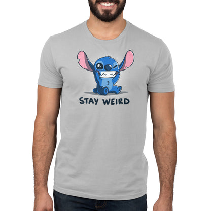 Officially licensed Disney Stay Weird Stitch men's t-shirt.