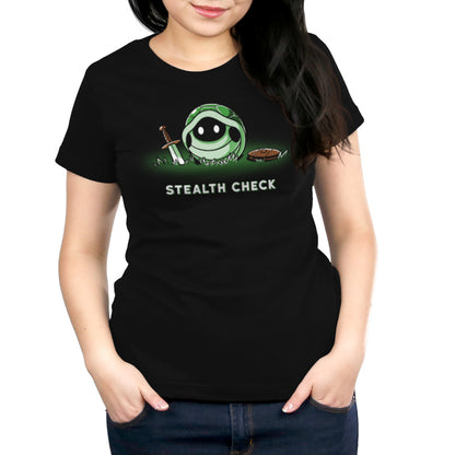 Black Stealth Check women's t-shirt by TeeTurtle.