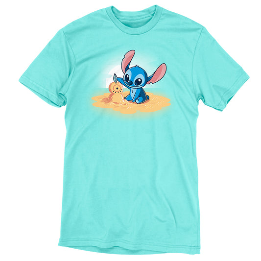 Officially licensed Disney Stitch's Snowman T-shirt.
