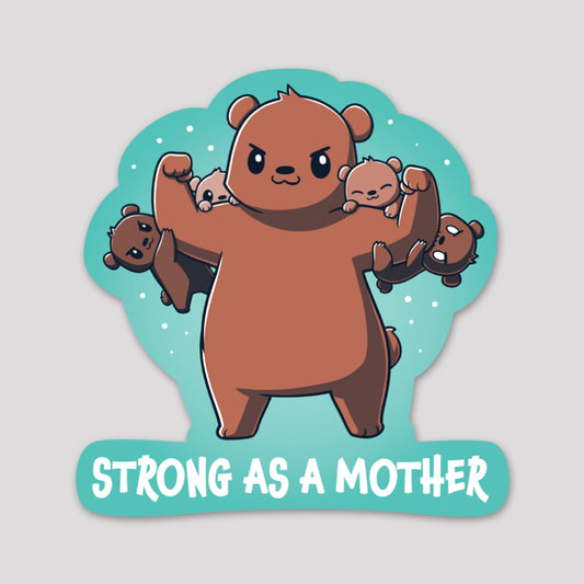 Water-resistant Strong As A Mother stickers by TeeTurtle for moms and toddlers.