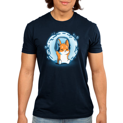 Surrounded by Music (GLOW) Corgi men's t-shirt by TeeTurtle.