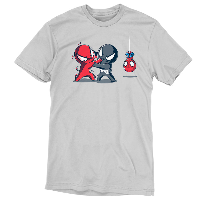 Marvel's Symbiote Fight officially licensed Men's T-shirt featuring Spider-Man fighting.