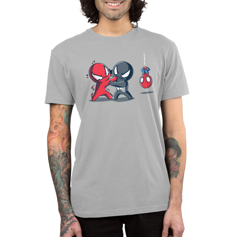 Officially licensed Marvel Spider-Man Symbiote Fight t-shirt.