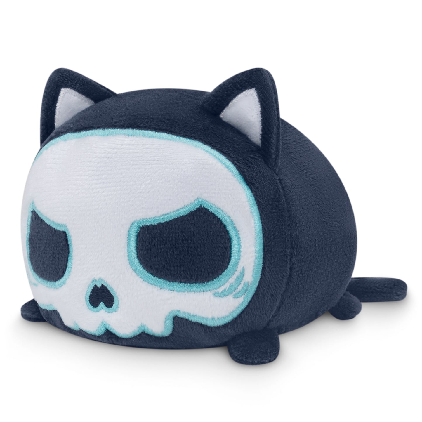 A Plushiverse Skeleton Cat Plushie Tote Bag with blue eyes, perfect for TeeTurtle plushies.