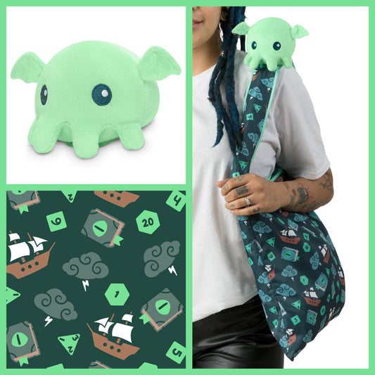Plushiverse Tabletop Cthulhu plushie tote bag by TeeTurtle.