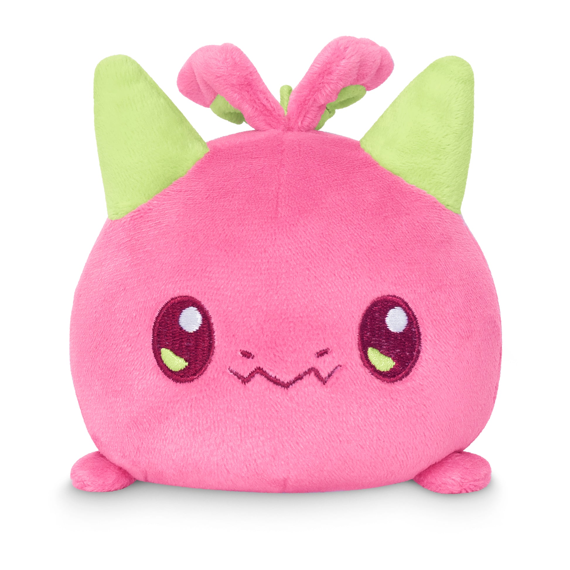 A Plushiverse Dragon Fruit Plushie Tote Bag with green eyes made by TeeTurtle.