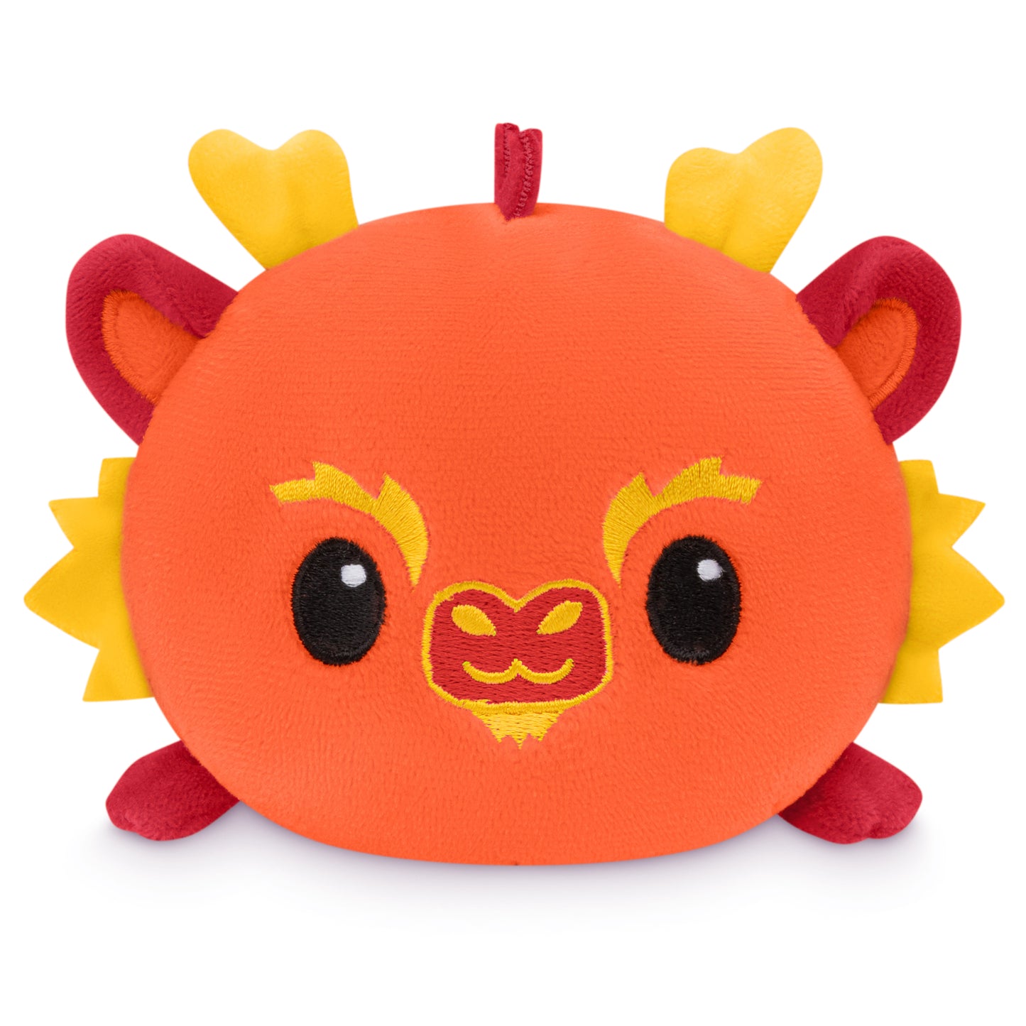A Plushiverse Lunar New Year Dragon plushie tote bag with a red and yellow face.