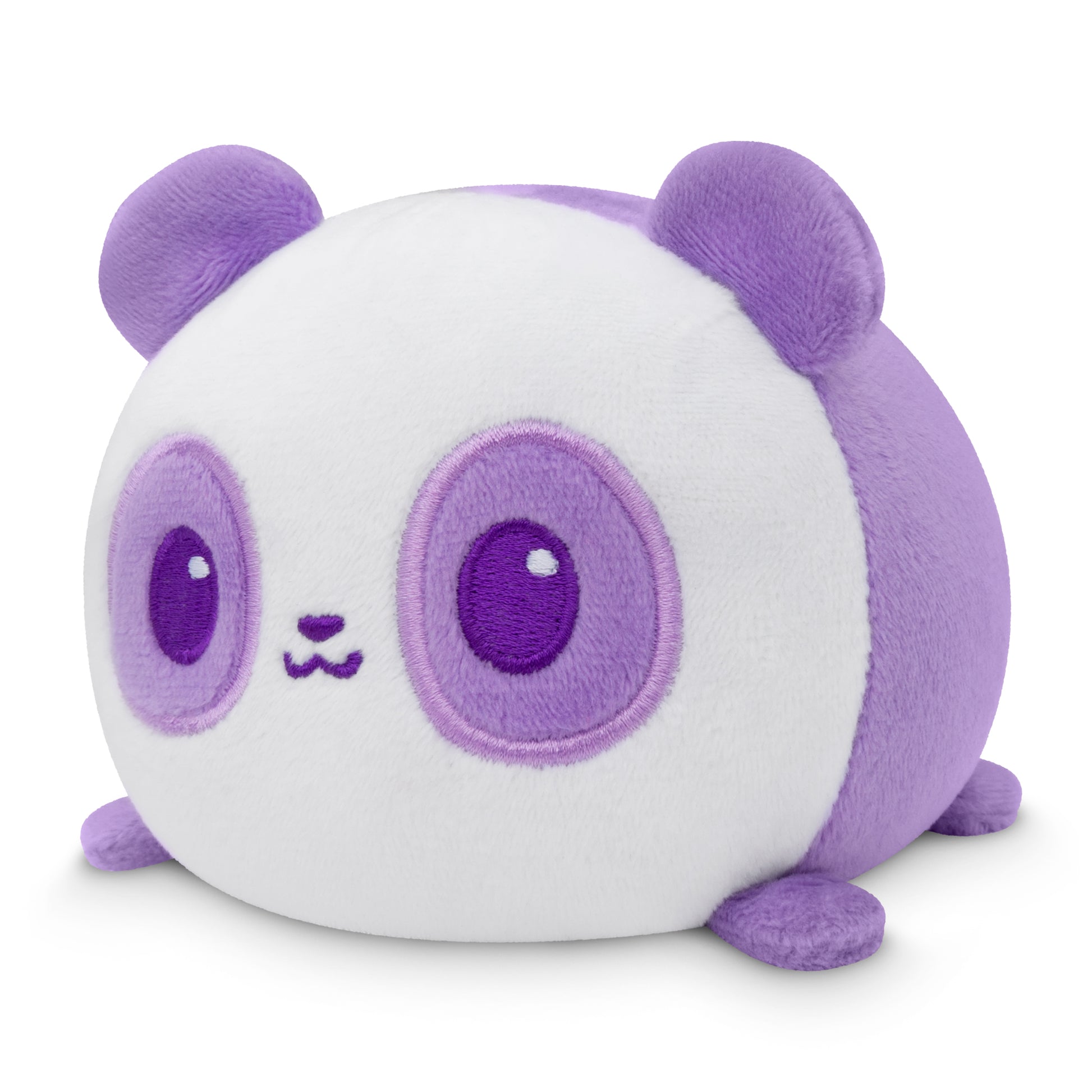 Plushiverse Bobalicious Panda Plushie Tote Bag of a round, white and purple cartoonish panda with large eyes by TeeTurtle.