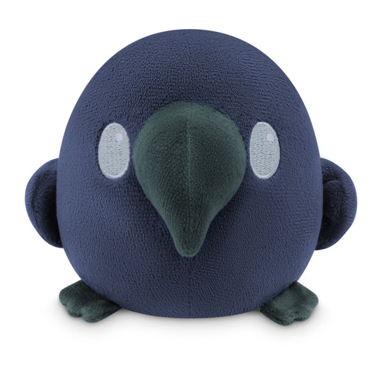 A Plushiverse Quill of the Raven Plushie Tote Bag with green eyes, perfect to keep in your secret tote bag or store in a velcro storage pouch. Brand Name: TeeTurtle