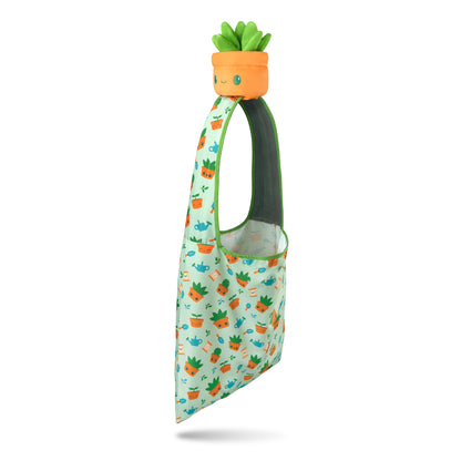A TeeTurtle Plushiverse Succulent Garden Plushie Tote Bag with a pineapple print on it.