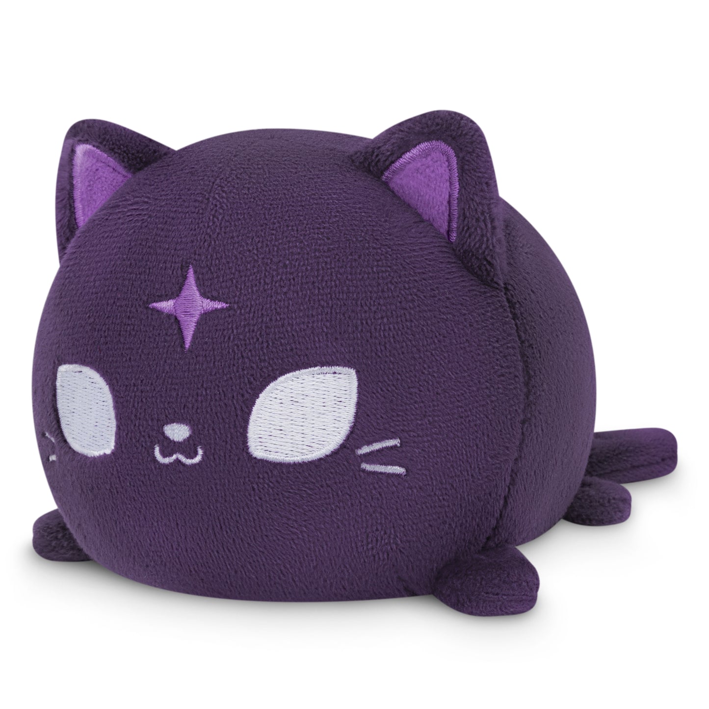 A Plushiverse Witchy Whiskers Cat Plushie Tote Bag decorated with stars, perfect for storing in a secret tote bag or velcro storage pouch alongside other TeeTurtle plushies.