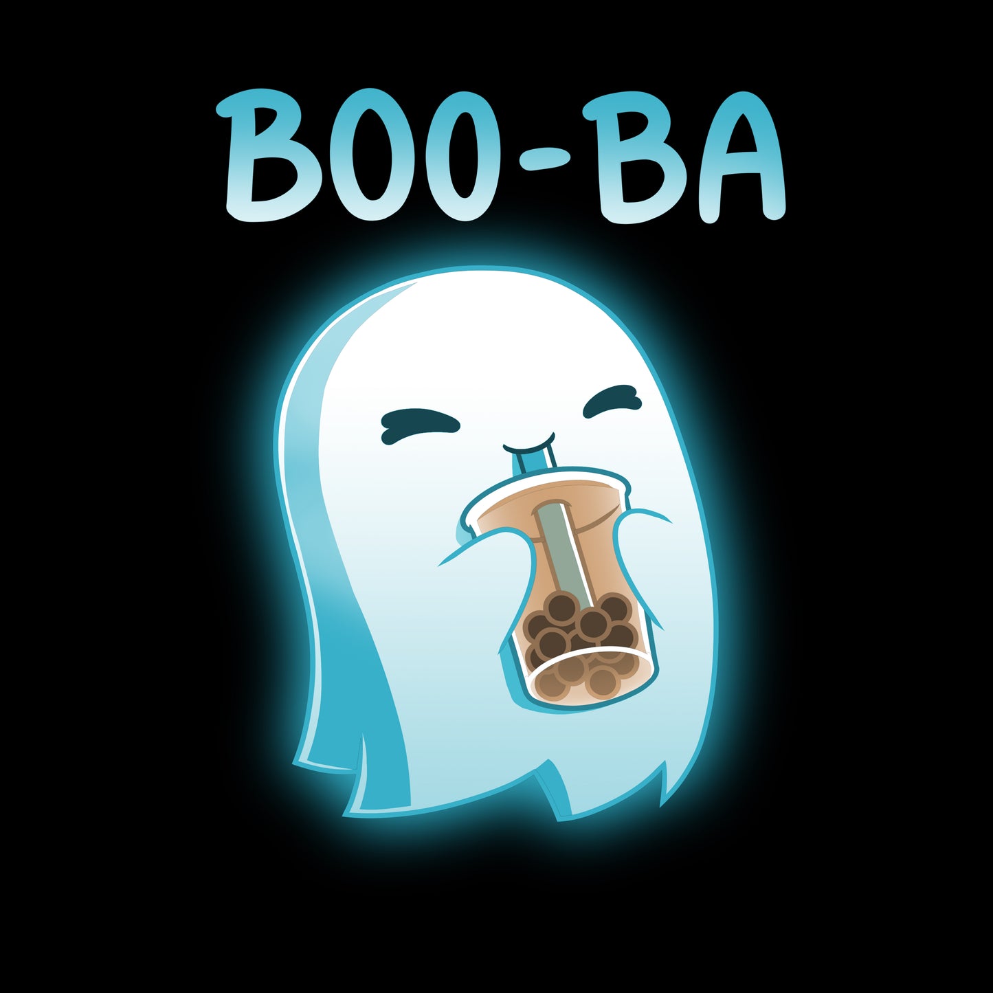Comfortable Boo-ba t-shirt for boba tea lovers by TeeTurtle.