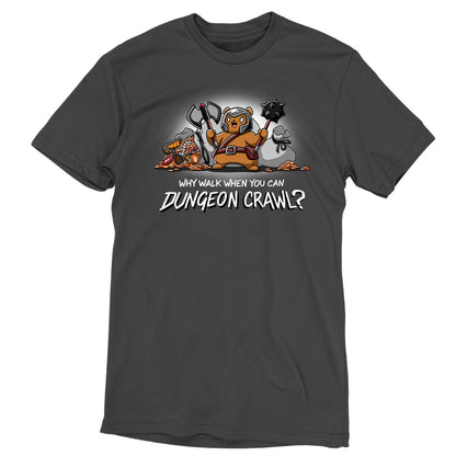 A TeeTurtle Dungeon Crawl-themed T-shirt in Charcoal Gray.