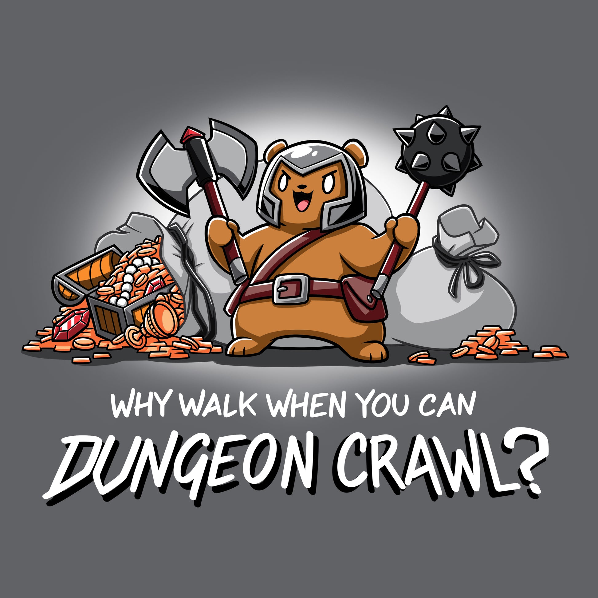 Why walk when you can dungeon crawl with our Dungeon Crawl t-shirt from TeeTurtle?