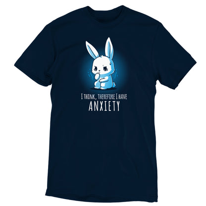 I Think, Therefore I Have Anxiety men's navy blue t-shirt by TeeTurtle.